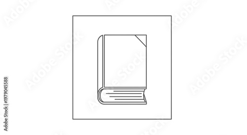 Simple Line Art Icon of a Closed Book
