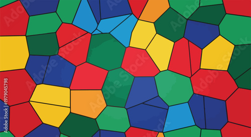 Colorful mosaic pattern featuring irregular polygonal shapes
