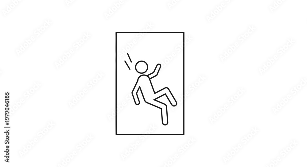 Fototapeta premium Person Falling Down, Danger Sign, Accident Risk, Slip Hazard