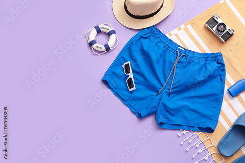 Swimming trunks with photo ...