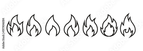 Fire Icon – Flame, Heat, and Safety Vector Illustration