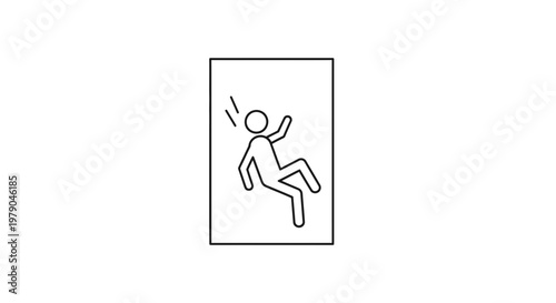 Person Falling Down, Danger Sign, Accident Risk, Slip Hazard