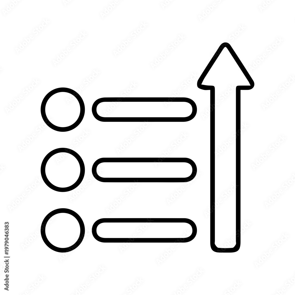 Fototapeta premium List with Upward Arrow Icon