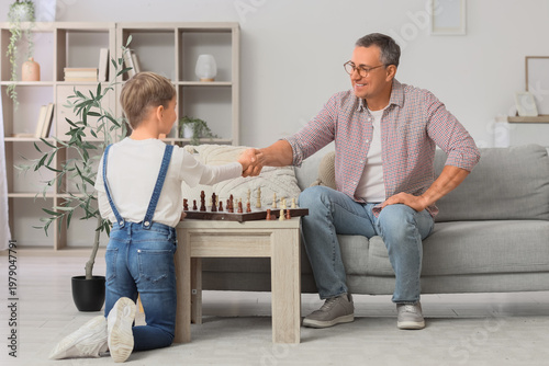 Elderly man and his little ...