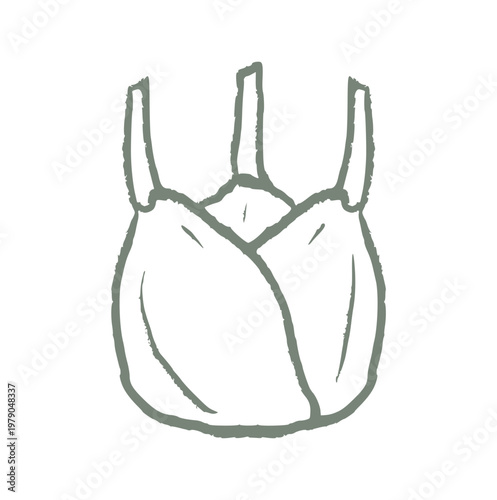 White garlic bulb, hand drawn grey crayon wax, doodle element, organic seasoning icon, rough texture sketch, healthy spice vegetable