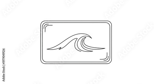 Minimalist Wave Icon: Simple Ocean Symbol for Design and Branding