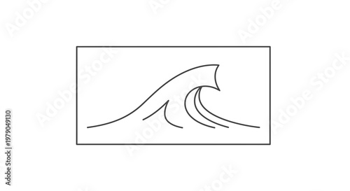 Minimalist Wave Line Art Illustration