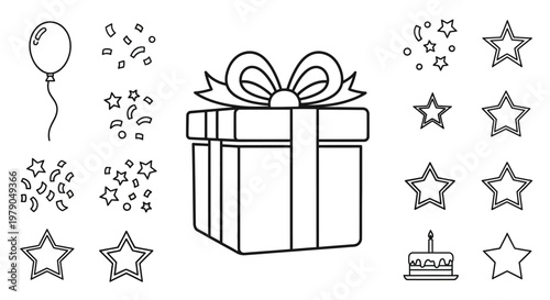 Gift Box With Ribbon Bow.