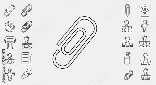 Large Metal Paper Clip Isolated.