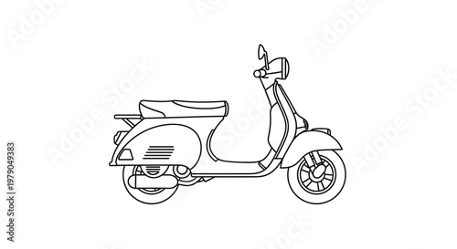 Vintage Style Motor Scooter Vehicle.