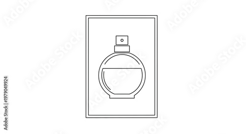 Perfume Bottle Icon - Minimalist Line Art Illustration