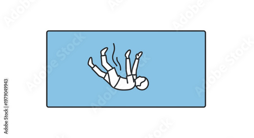 Person falling down, concept of accident, mistake, or failure