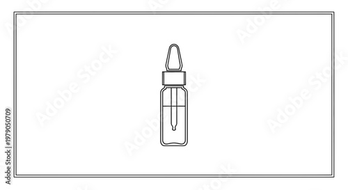 Minimalist Dropper Bottle Icon: Serum, Essential Oil, or Medicine