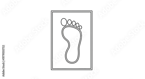 Minimalist Footprint Icon Outline on White Background - Clean Design