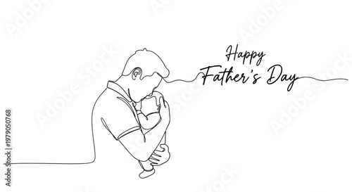 Minimalist Line Drawing Celebrating Father?s Day with a Thoughtful Gesture