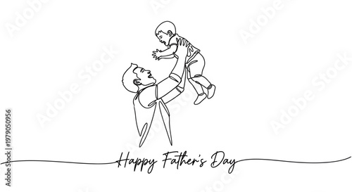 Heartwarming Father and Child Celebration Illustration for Father's Day