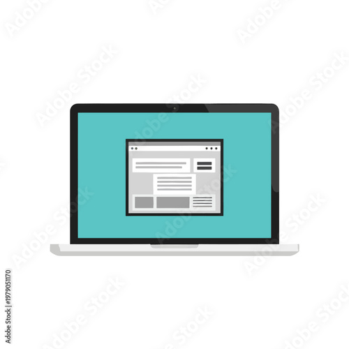 A laptop with a web page on screen.