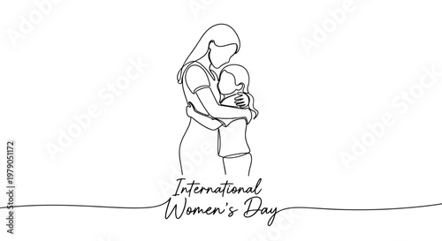 heartwarming embrace between mother and daughter celebrating women's day connection love motherhood empowerment sentimentality