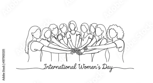 Empowering Women Celebrating Unity and Equality on International Women's Day Illustration