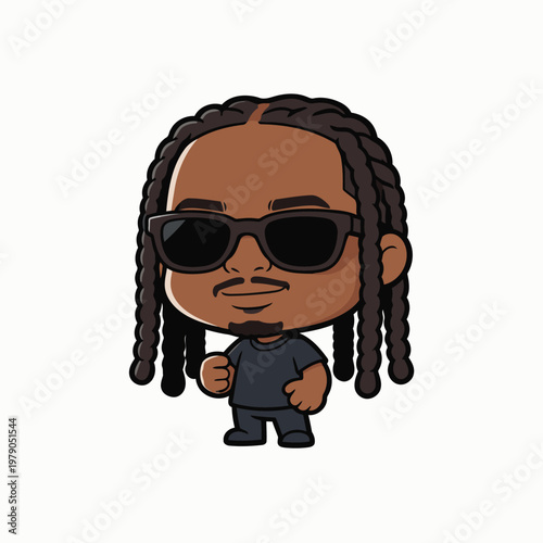cute chibi rapper vector image