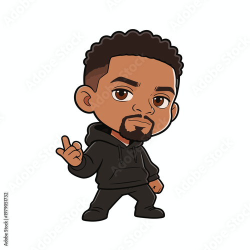 cute chibi rapper vector image