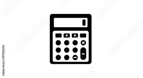 Calculator Icon - Simple Black and White Vector Illustration