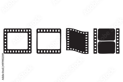 Movie Film Strip Vector Icons for Video Editing, Production, and Streaming Media