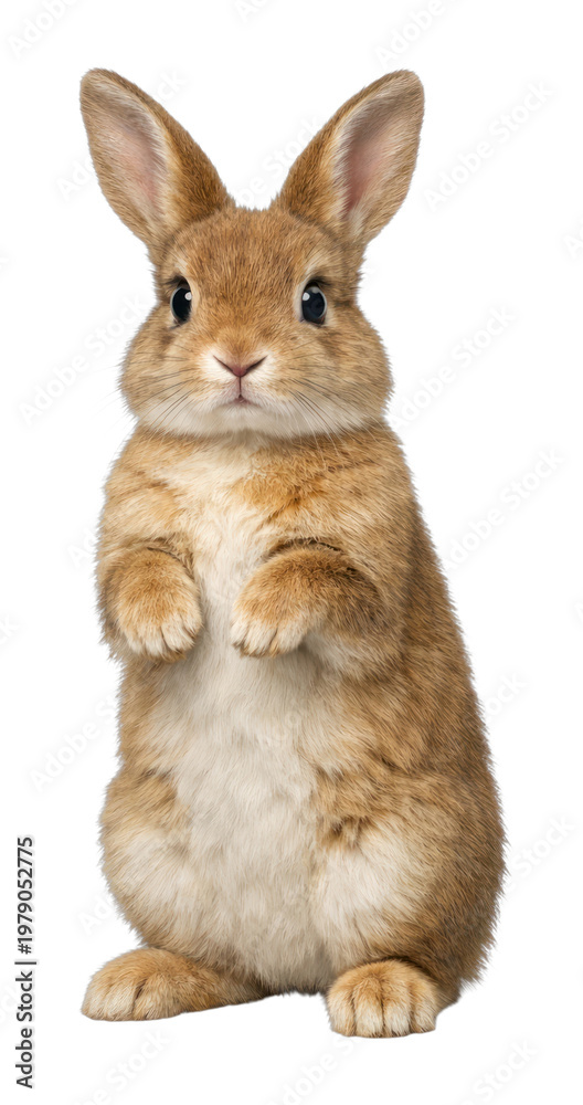 Fototapeta premium PNG Adorable fluffy rabbit standing upright.