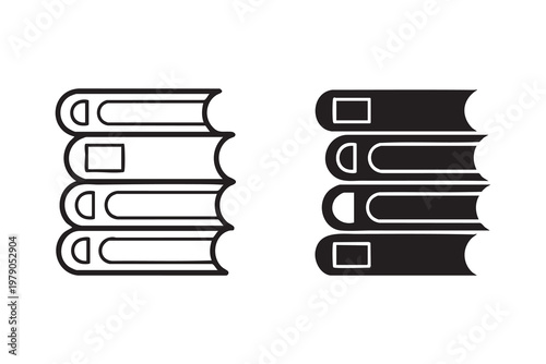 Education Icons with Books Stack for Academic and Learning Design Projects