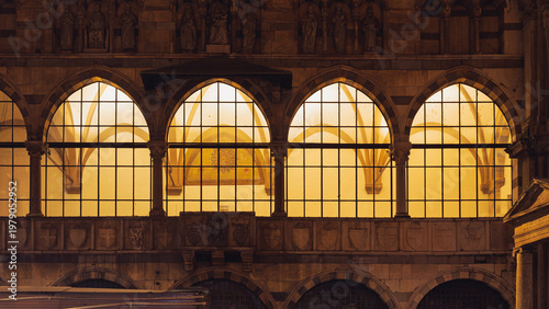 night shot of the downtown of Milan during the Christmas season, Milan, Italy