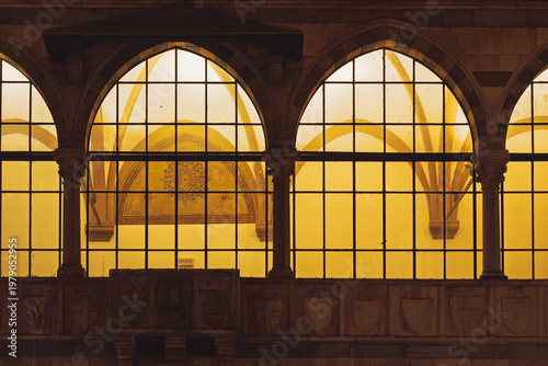 night shot of the downtown of Milan during the Christmas season, Milan, Italy