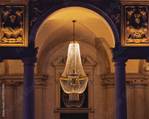 night shot of the downtown of Milan during the Christmas season, Milan, Italy