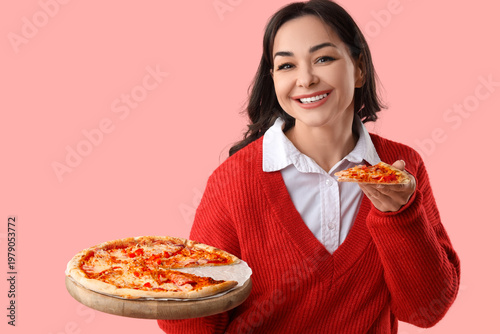 Beautiful woman with tasty ...