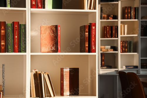 Shelf unit with books in li...