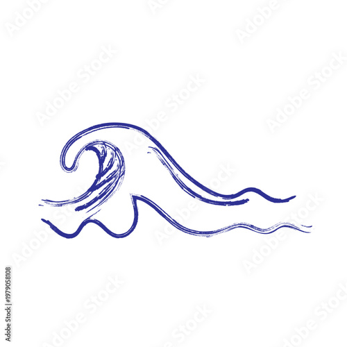 vector illustration of a wave hand drawn doodle