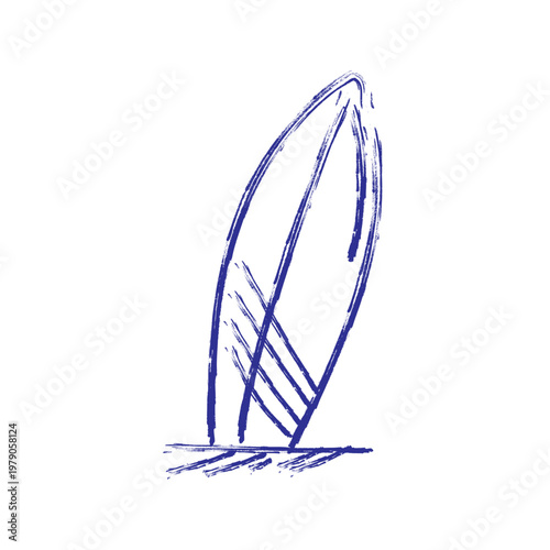 vector illustration of a windsurfer hand drawn doodle