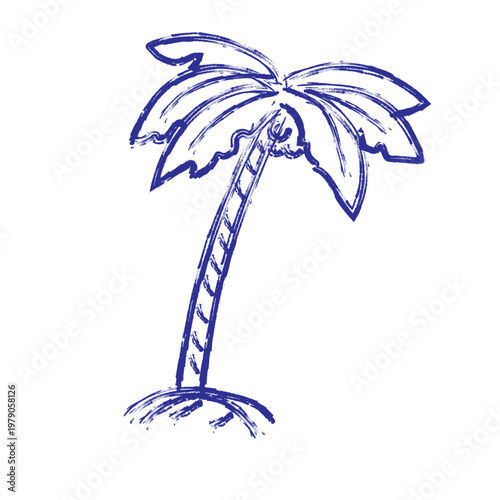 palm tree vector illustration hand drawn doodle