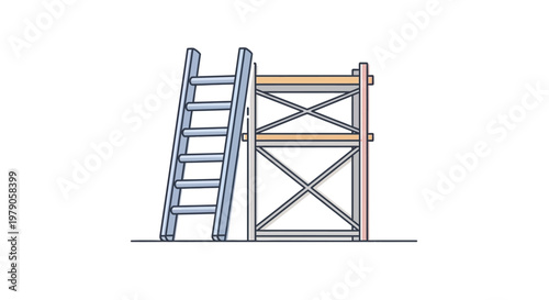 Detailed illustration of a ladder.