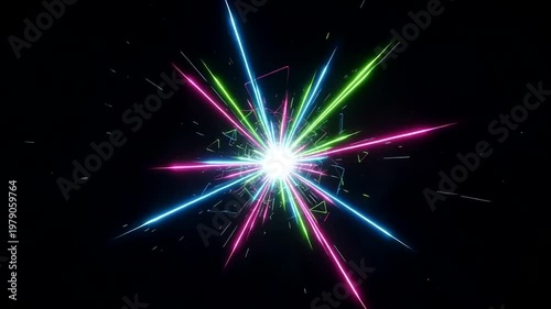Vibrant Starburst Lights in Darkness.