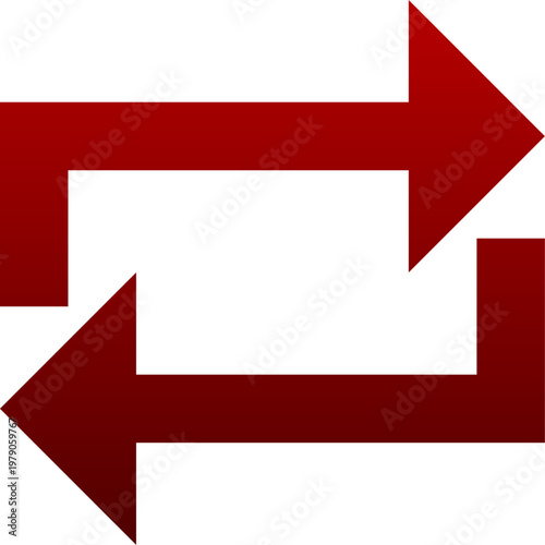 Red loop icon for repeat all playlist sequence and continuous cycle