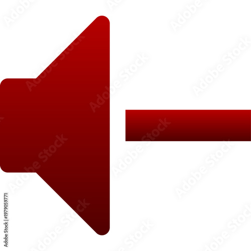 Red volume minus icon for sound decrease audio level and speaker control
