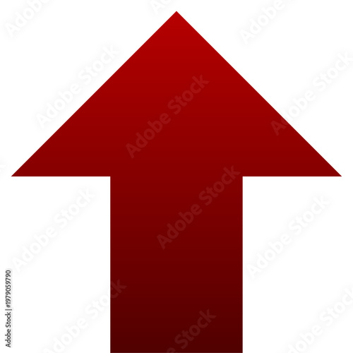Red arrow up icon for north direction and top vertical navigation