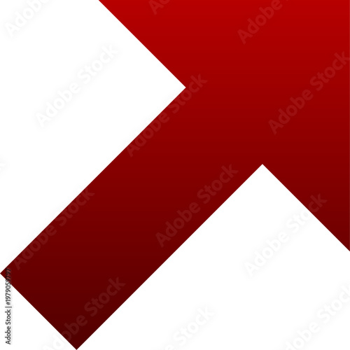 Red arrow up right icon for north east direction and diagonal navigation