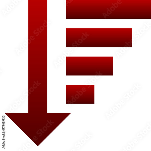 Red amount sort descending icon for decrease size and level sequence Free Download Red amount sort descending icon for decrease size and level sequence - GFXLoad