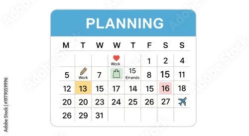 Calendar for organization and planning.