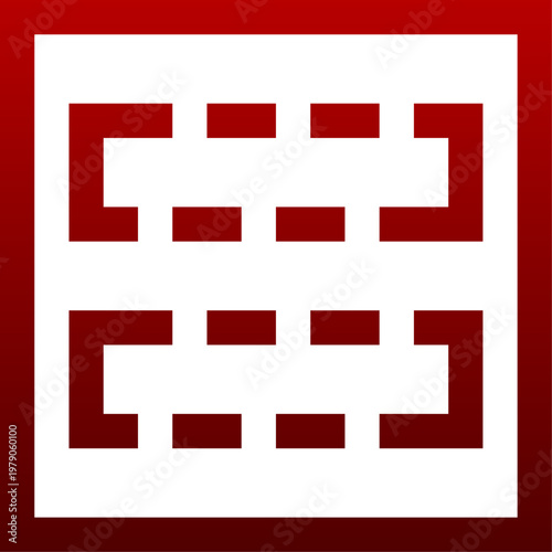 Red insert template icon for document layout design and software tool
