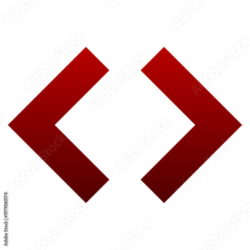 Red code embed icon for web dev programming and html script