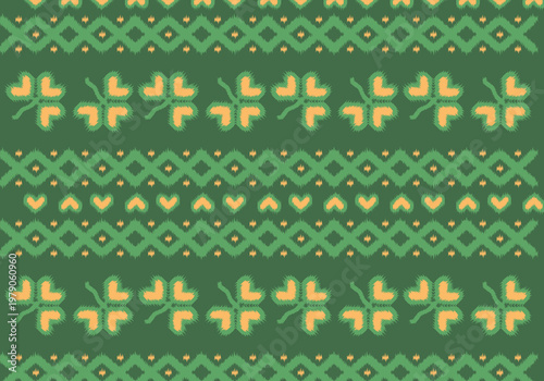 Knitting seamless patterns. Geometric knitted yarn pattern design for wrapping, fabric pattern. Colorful textile and silk pattern for background, wallpaper. Asia knitted fabric pattern for decoration.