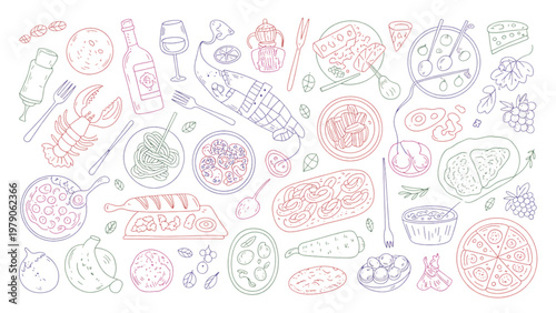 Intricate abstract design with vibrant red and blue geometric patterns Vector