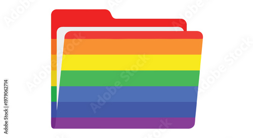 Two rainbow-colored digital file folders stacked on a white background